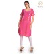 Stylish Pink Beautiful Floral Neck Embroidery Cotton Short Kurti