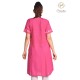 Stylish Pink Beautiful Floral Neck Embroidery Cotton Short Kurti