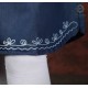 Fashionable Denim Full Sleeve Neck Embroidery Women Blue Dress