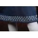 Stylish Denim Half Sleeve Neck Embroidery Women's Blue Dress