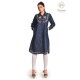 Stylish Denim Full Sleeve Neck Embroidery Women Dress