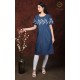 Classy Comfy Denim Half Sleeve Neck Embroidery Women Blue Dress