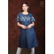 Classy Comfy Denim Half Sleeve Neck Embroidery Women Blue Dress