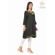 Stylish Cotton multicolor Floral Embroidery Neck Black Kurti