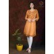 Orange Stylish Printed Cotton Embroidery Women's Kurti