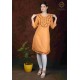 Orange Stylish Printed Cotton Embroidery Women's Kurti