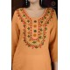 Orange Stylish Printed Cotton Embroidery Women's Kurti