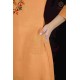 Orange Stylish Printed Cotton Embroidery Women's Kurti