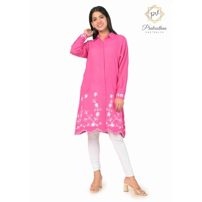 Beautiful Stylish Collor Pink Simple women's Kurti