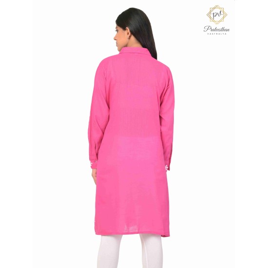 Beautiful Stylish Collor Pink Simple women's Kurti