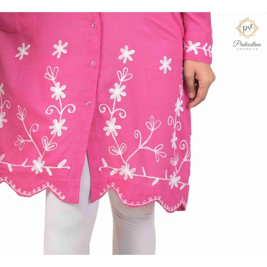 Beautiful Stylish Collor Pink Simple women's Kurti