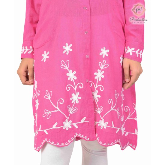 Beautiful Stylish Collor Pink Simple women's Kurti