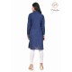 Classy Blue Cotton Kurti Embroidery border for women's