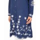 Classy Blue Cotton Kurti Embroidery border for women's