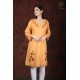 Simply Pretty Casual Wear Cotton Orange color Neck Embroidery Kurti