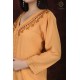 Simply Pretty Casual Wear Cotton Orange color Neck Embroidery Kurti