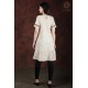 White Neck Embroidery Flared Comfy Women's Kurti