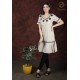 White Neck Embroidery Flared Comfy Women's Kurti