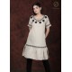 White Neck Embroidery Flared Comfy Women's Kurti