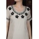 White Neck Embroidery Flared Comfy Women's Kurti