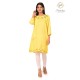 Stylish Comfy Cotton Embroidery Neck Yellow Kurti For Women's