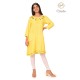 Stylish Comfy Cotton Embroidery Neck Yellow Kurti For Women's