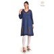 Fashionable Casual Wear Cotton Blue color Neck Embroidery Kurti