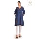 Fashionable Casual Wear Cotton Blue color Neck Embroidery Kurti