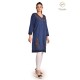 Fashionable Casual Wear Cotton Blue color Neck Embroidery Kurti