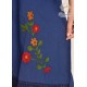 Fashionable Casual Wear Cotton Blue color Neck Embroidery Kurti