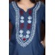 Stylish Beautiful Printed Neck Women's Denim Kurti