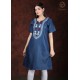 Stylish Beautiful Printed Neck Women's Denim Kurti