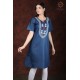 Stylish Beautiful Printed Neck Women's Denim Kurti