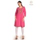 Pink Simple Beautiful Neck Embroidery Cotton Women's Kurti