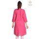 Pink Simple Beautiful Neck Embroidery Cotton Women's Kurti