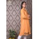 Trendy Casual Wear Cotton Women embroidered Orange Kurti Dress