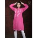 Cotton Solid Comfy Floral Embroidery Neck Beautiful  Pink Kurti