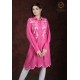 Cotton Solid Comfy Floral Embroidery Neck Beautiful  Pink Kurti