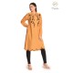 Classy Trendy Cotton Straight Neck Embroidery Comfy Orange Kurti