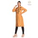 Classy Trendy Cotton Straight Neck Embroidery Comfy Orange Kurti