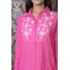 Beautiful Stylish Collor Pink Simple Neck Embroidery women's Kurti