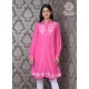 Beautiful Stylish Collor Pink Simple Neck Embroidery women's Kurti