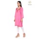 Stylish Beautiful Neck Embroidery Cotton Pink Kurti