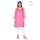 Stylish Beautiful Neck Embroidery Cotton Pink Kurti