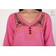 Stylish Beautiful Neck Embroidery Cotton Pink Kurti