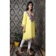 Beautiful Yellow Cotton Women's Neck Embroideried Kurti