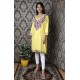 Beautiful Yellow Cotton Women's Neck Embroideried Kurti