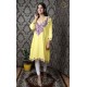 Beautiful Yellow Cotton Women's Neck Embroideried Kurti