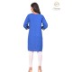 Pretty Neck Embroidery Beautiful Casual Cotton Blue Kurti