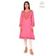 Pink Floral Neck Embroidery Beautiful Cotton Women's Kurti